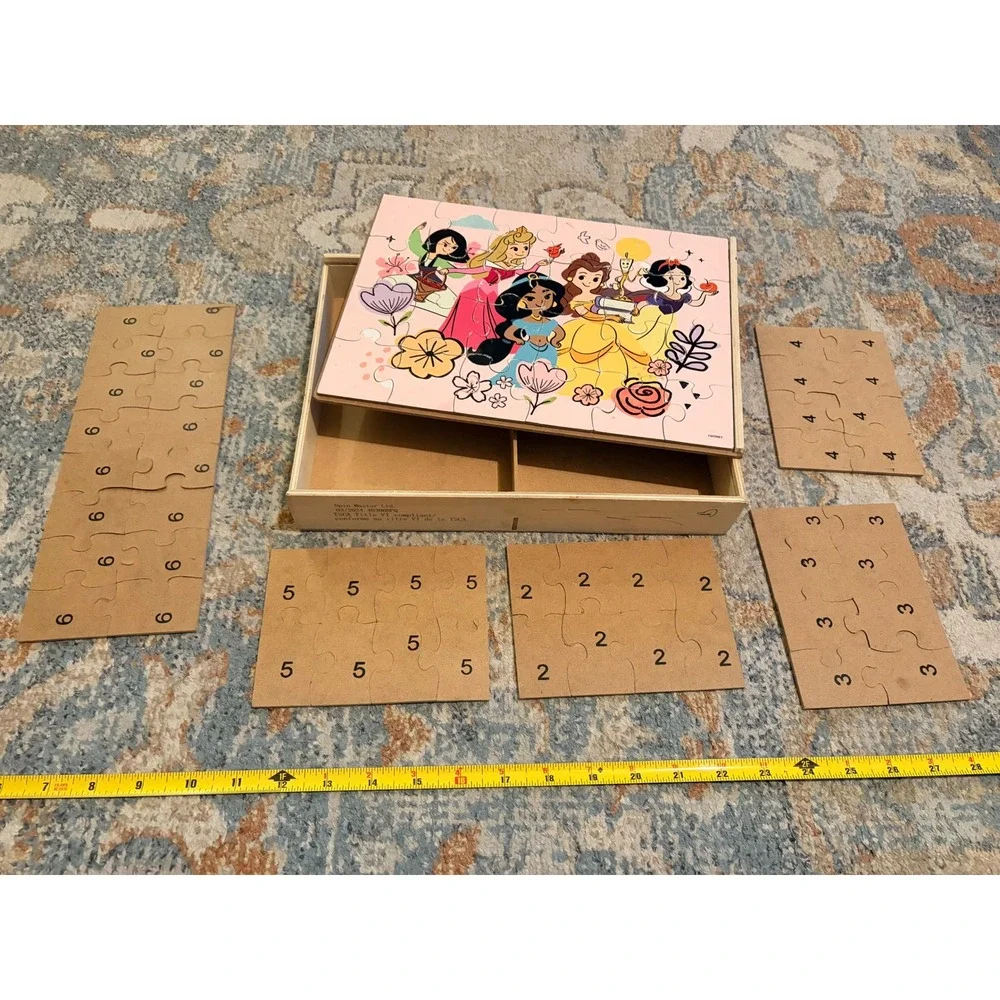Spin Master Games Disney Princess 6-Pack Wooden Jigsaw Puzzle set
